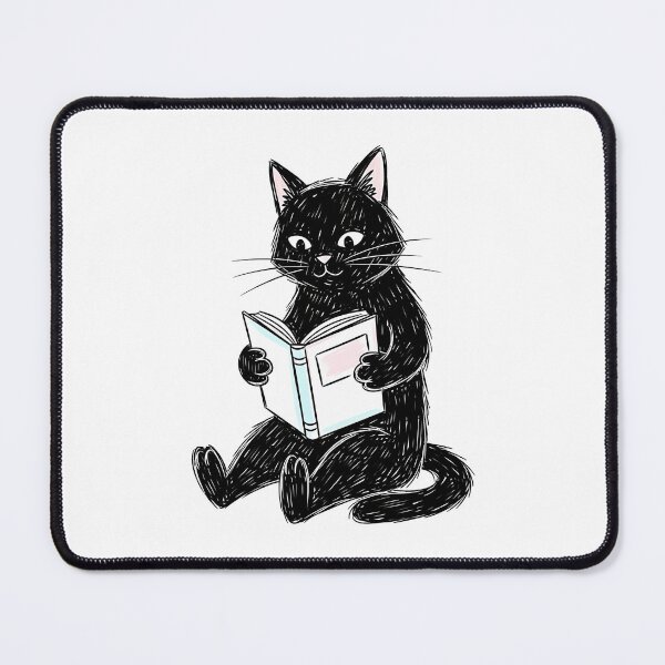 Item preview, Black Cat Reading a Book designed and sold by Thunderbelts.