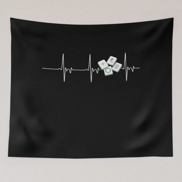 Item preview, Heartbeat Mahjong Player EKG Pulse Line Chinese Game designed and sold by FranzFriesen.