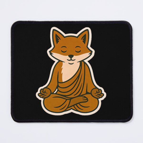 Item preview, Cute Zen Animal Meditation Buddha Art: Red Fox designed and sold by PinUpPizzazz.