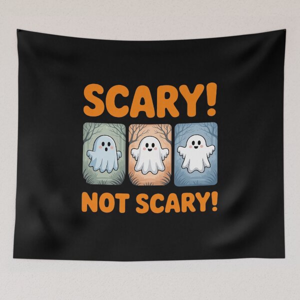 Item preview, Adorable Scary Not Scary Ghost Tri Panel Watercolor Graphic designed and sold by August4Laughs25.