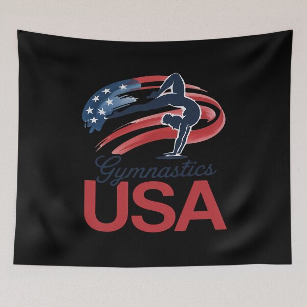 Item preview, Girl Tumbling Gymnast Gymnastics USA American Flag designed and sold by RansomFlatley.