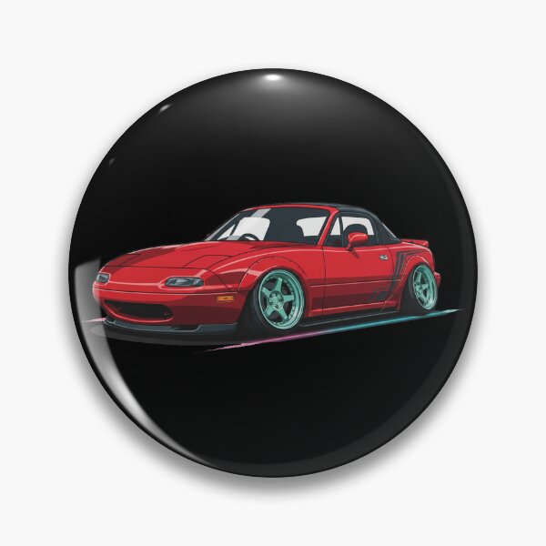 Item preview, Vibrant Red Stance Roadster - Teal Wheels JDM Slammed Car Art designed and sold by nhstaruna.