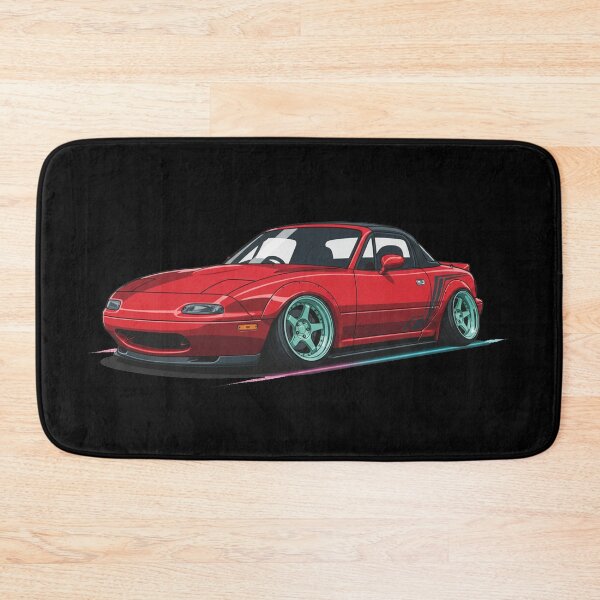Item preview, Vibrant Red Stance Roadster - Teal Wheels JDM Slammed Car Art designed and sold by nhstaruna.