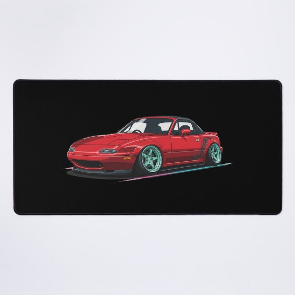 Item preview, Vibrant Red Stance Roadster - Teal Wheels JDM Slammed Car Art designed and sold by nhstaruna.