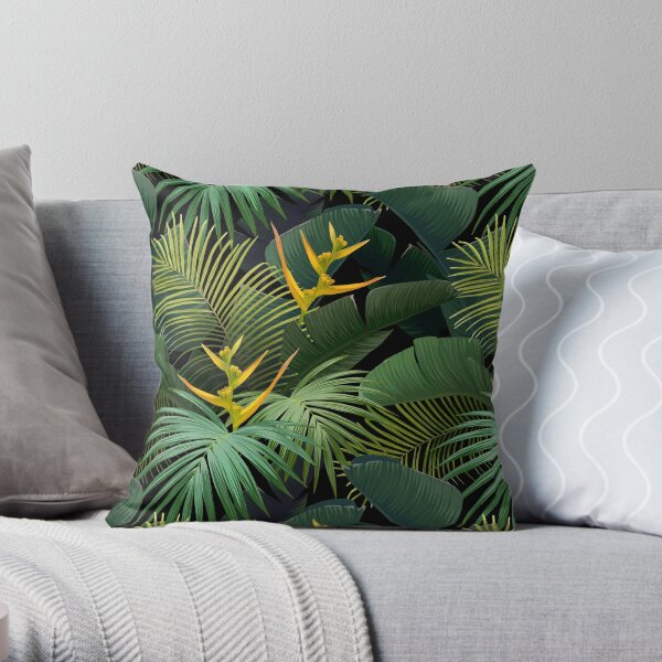 Dark Jungle Throw Pillow