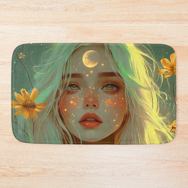 Item preview, Angel Of The Moon, Stars, Flowers Digital Art designed and sold by DEC02.