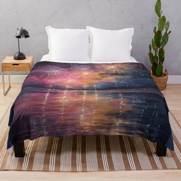 Item preview, Midnight Fireworks Over Glassy Water designed and sold by ArgentoArt.