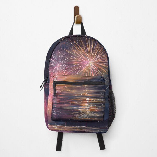 Item preview, Midnight Fireworks Over Glassy Water designed and sold by ArgentoArt.