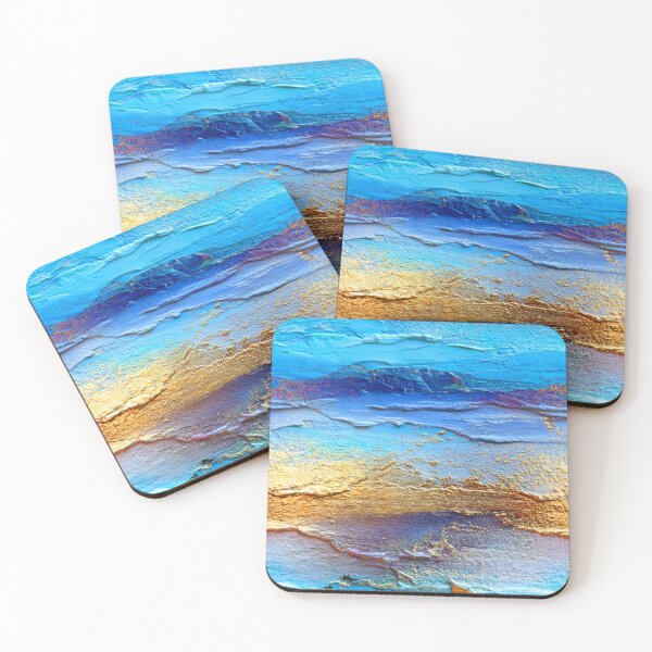 Item preview, Bright Blue With Golden Hues Modern Abstract Art designed and sold by DEC02.