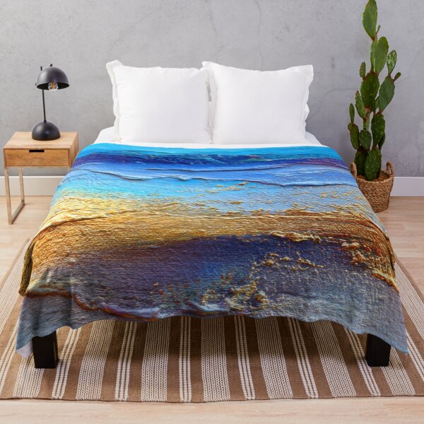 Item preview, Bright Blue With Golden Hues Modern Abstract Art designed and sold by DEC02.