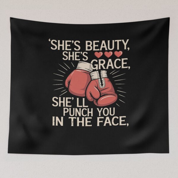 Item preview, She'll Punch You In The Face - Kickboxer Kickboxing Kickbox designed and sold by MinaReinger.