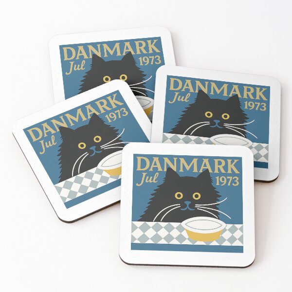 Item preview, Danish Christmas Stamp — Danmark Jul 1973 Black Cat Design designed and sold by Vivienne Antoinette.