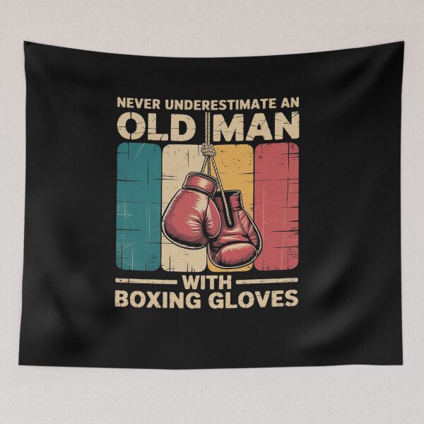 Item preview, Never Underestimate An Old Man Boxing Gloves Boxer designed and sold by FranzFriesen.