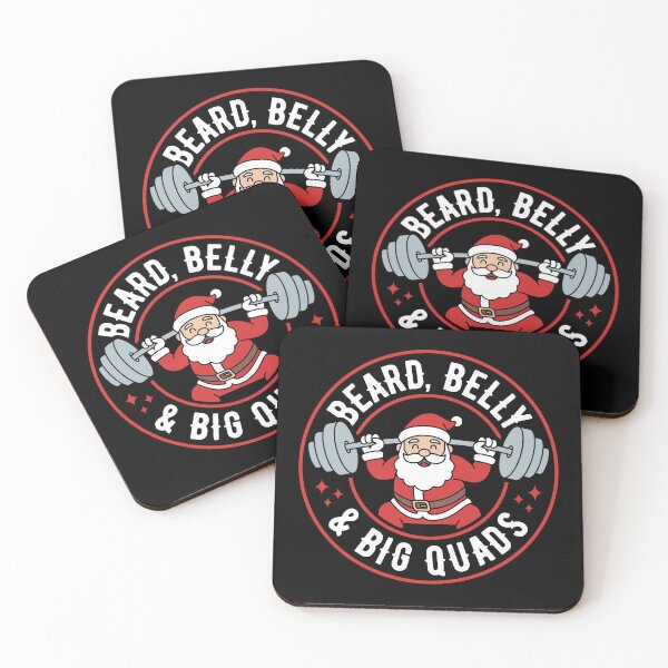Item preview, Beard Belly and Big Quads – Santa Barbell Squat Christmas Leg Day Gym Design designed and sold by Brogress Project.