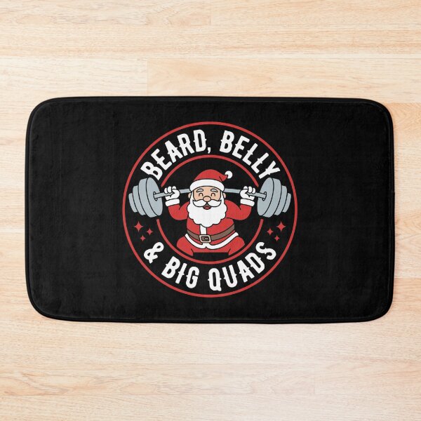Item preview, Beard Belly and Big Quads – Santa Barbell Squat Christmas Leg Day Gym Design designed and sold by Brogress Project.