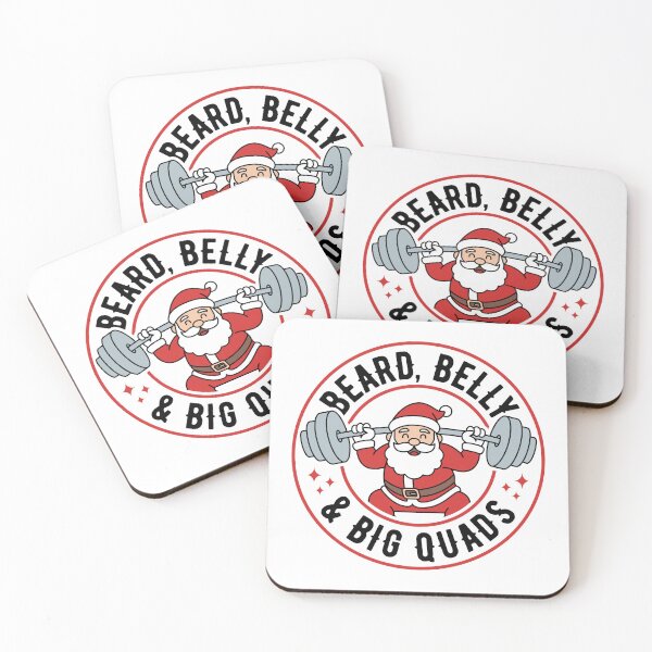 Item preview, Beard Belly and Big Quads – Santa Barbell Squat Christmas Leg Day Gym Design designed and sold by Brogress Project.