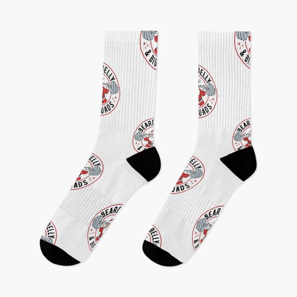 Item preview, Beard Belly and Big Quads – Santa Barbell Squat Christmas Leg Day Gym Design designed and sold by Brogress Project.