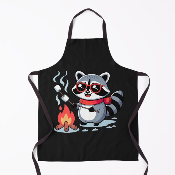 Item preview, Raccoon Marshmallow Time Cute Kawaii Winter Camping Design designed and sold by ColorSplash123.