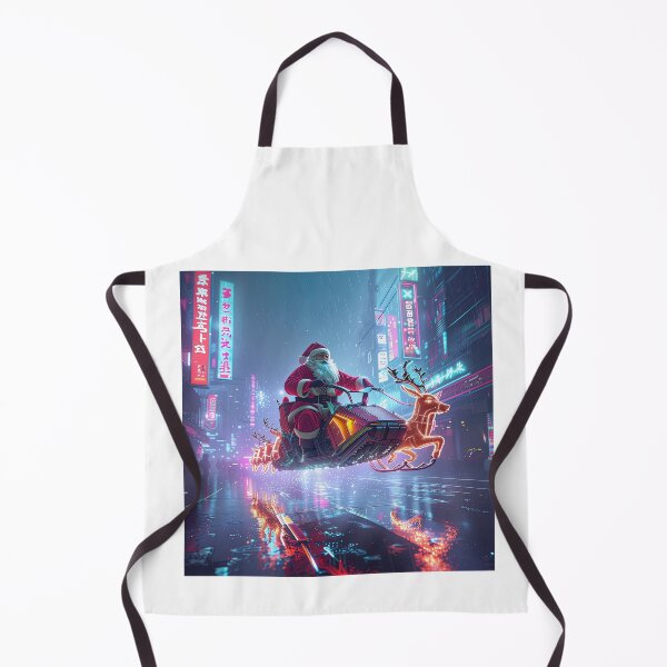 Item preview, Cyberpunk Santa in Neo-Tokyo — Futuristic Hover Sleigh and Neon City — Sci-Fi Christmas Art designed and sold by SmartyWonders.