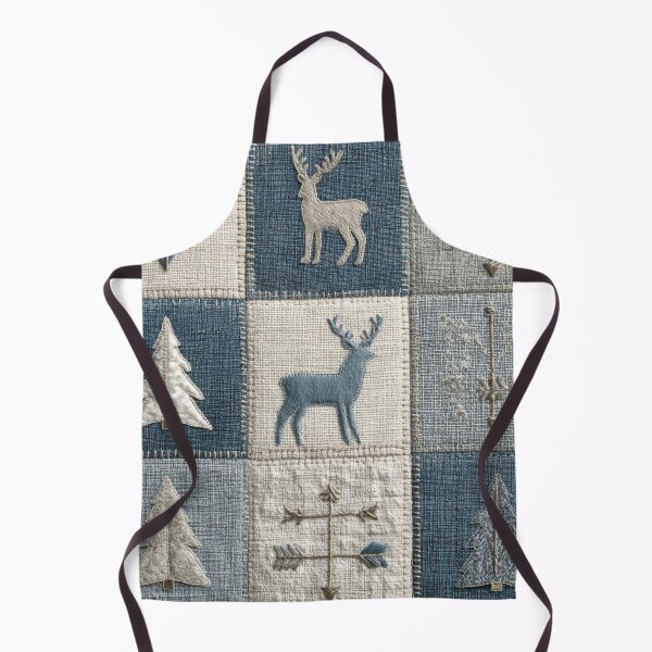 Item preview, Deer Patchwork - Abstract Blue grey And Cottage White designed and sold by scicilysimonee.