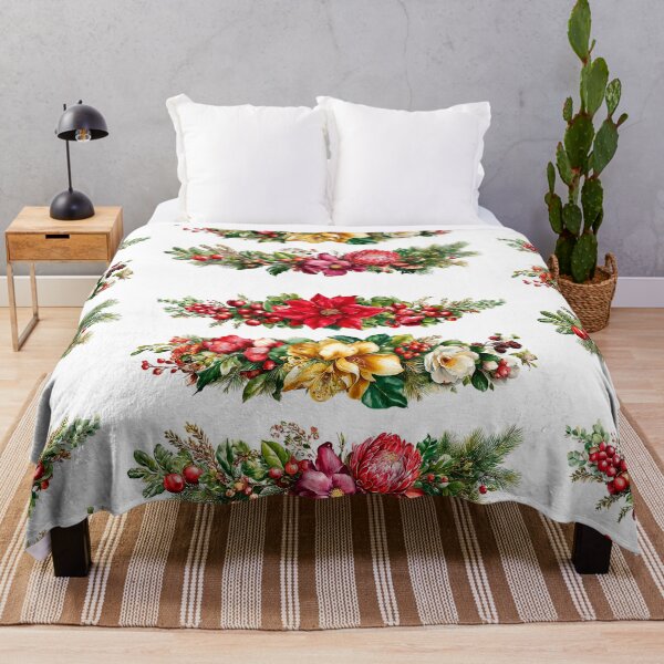 Item preview, Watercolor Poinsettia and Pine Christmas Clipart Collection designed and sold by Anastasiia Yurevych.