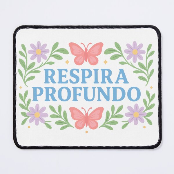Item preview, Respira Profundo Butterfly Floral Design – Mindful Spanish Quote in Pastel Colors designed and sold by Arismatica Design.