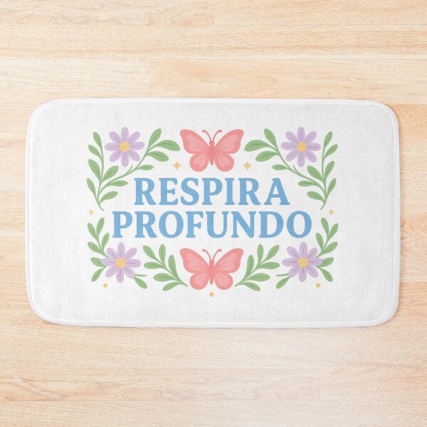 Item preview, Respira Profundo Butterfly Floral Design – Frase inspiradora en español en colores pastel designed and sold by Arismatica Design.