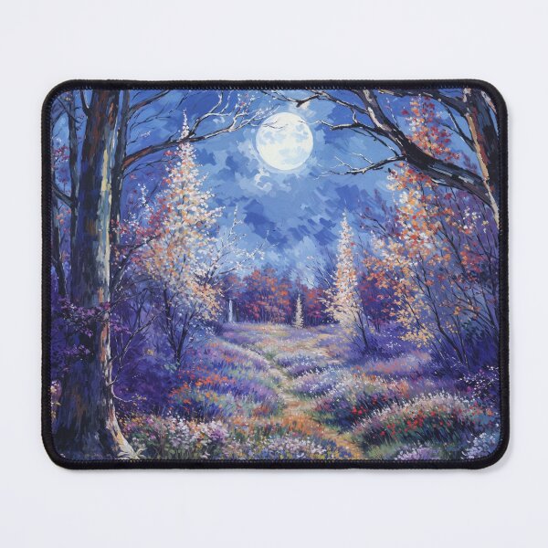 Item preview, Moon Over an Enchanted Forest II – Mystical Night Landscape, Fantasy Woodland Art designed and sold by LA Art.