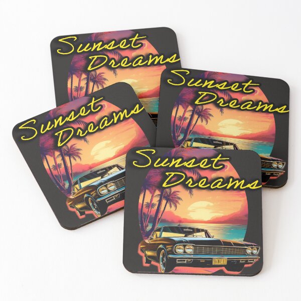 Item preview, Sunset dreamer, - vintage sunset & classic car art  designed and sold by Digidelico.