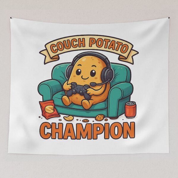 Item preview, Couch Potato Champion Funny Gamer Shirt designed and sold by ShirtHatch.
