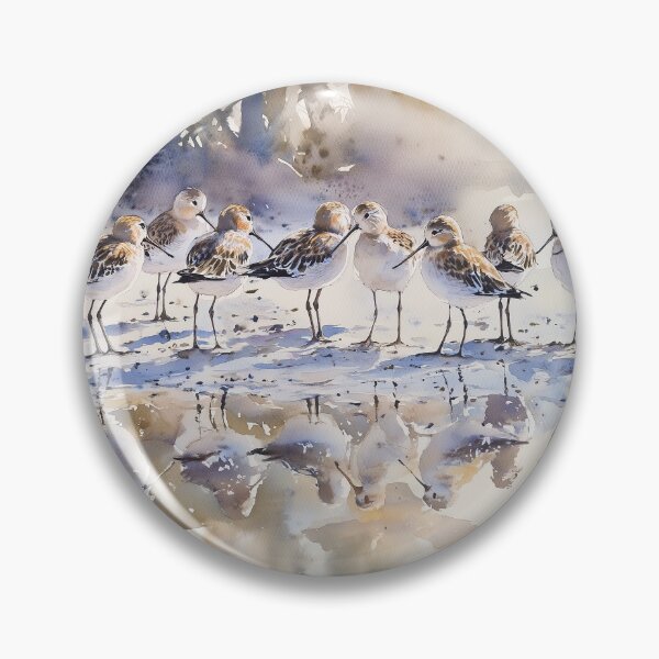 Item preview, Flock of Sandpipers at Shoreline designed and sold by laurashawart.