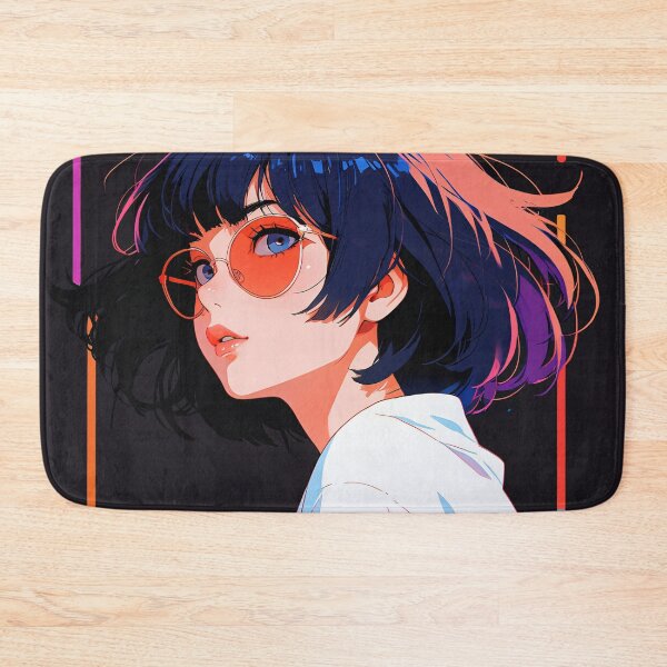 Item preview, Neon Gaze – Cool Anime Girl with Orange Glasses designed and sold by KiraChie.