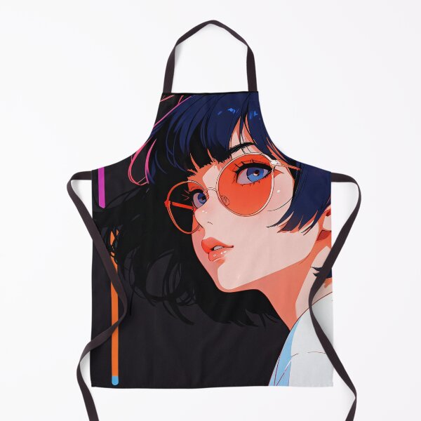 Item preview, Neon Gaze – Cool Anime Girl with Orange Glasses designed and sold by KiraChie.