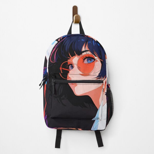 Item preview, Neon Gaze – Cool Anime Girl with Orange Glasses designed and sold by KiraChie.