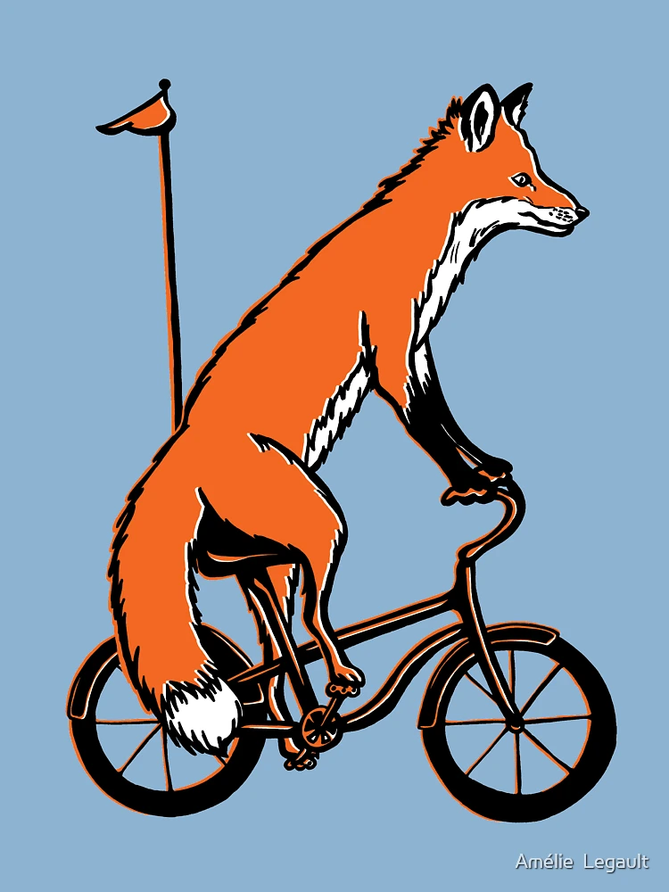 Fox on bike Kids T Shirt for Sale by Amelie Legault Redbubble