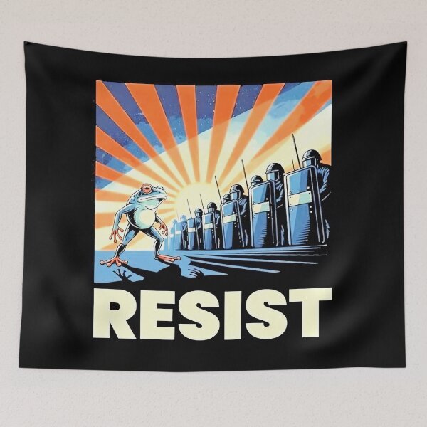 Item preview, frog protest police designed and sold by Sophie-Men.