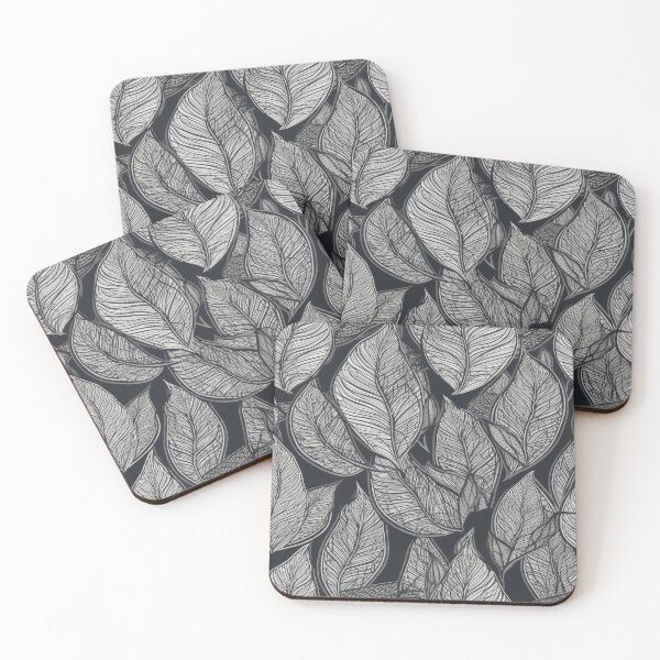 Item preview, Monochrome Black White Skeleton Leaves designed and sold by CraftedHome.