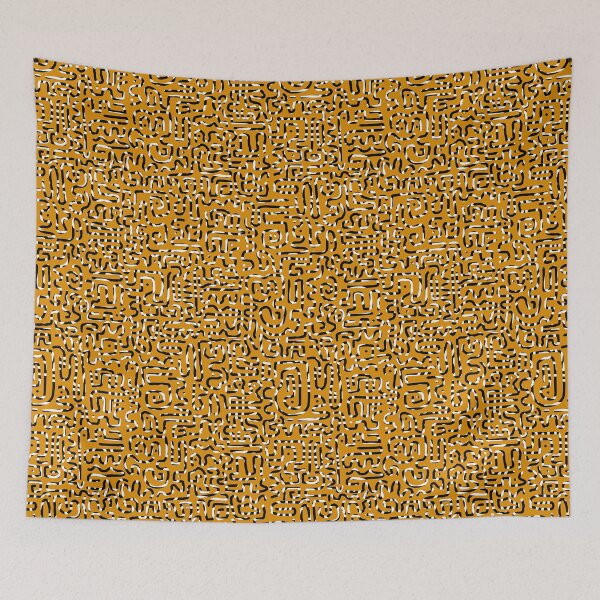 Item preview, Wiggle Woggle-Classic Mustard Gold-Black White designed and sold by Fabricatemyart.