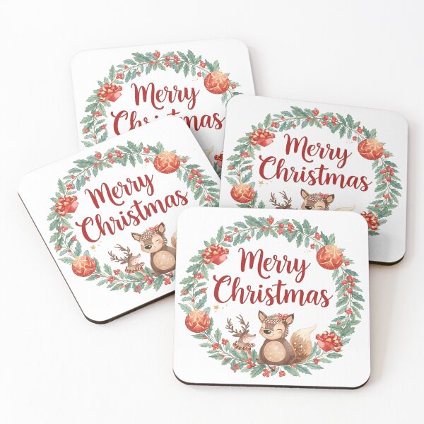 Item preview, Deer, squirrel, Christmas decorations with ropes cut out isolated transparent background designed and sold by PWDigitalArt.