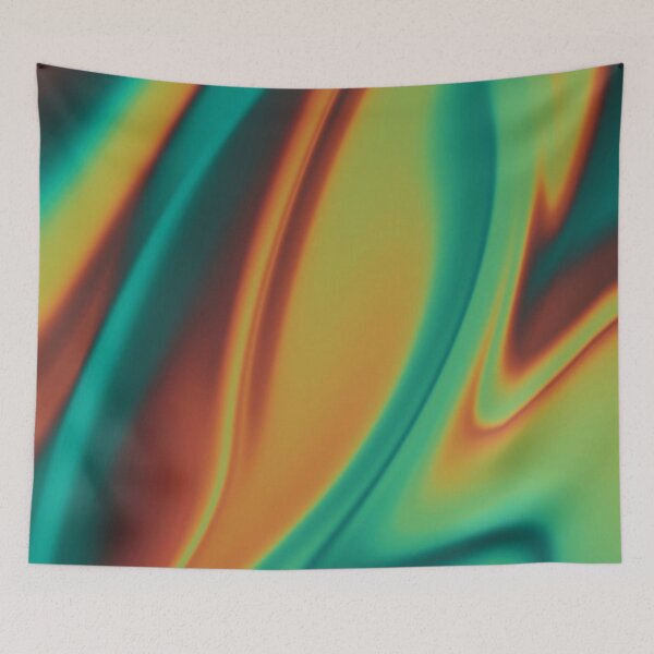 Item preview, Abstract waves pattern - amber tones teal blues and deep oranges  designed and sold by PATTERN4PATTERN.