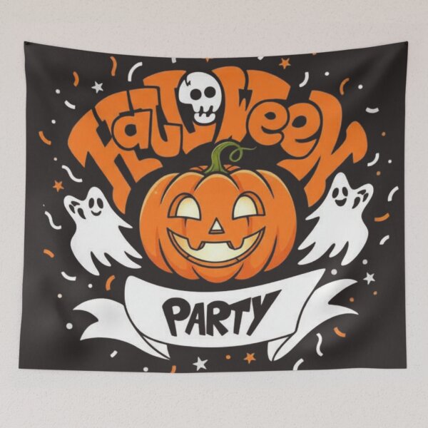 Item preview, Halloween Party Sticker, Cute Pumpkin Ghost Banner, Cartoon Fun Halloween Decor designed and sold by anandsiva2703.