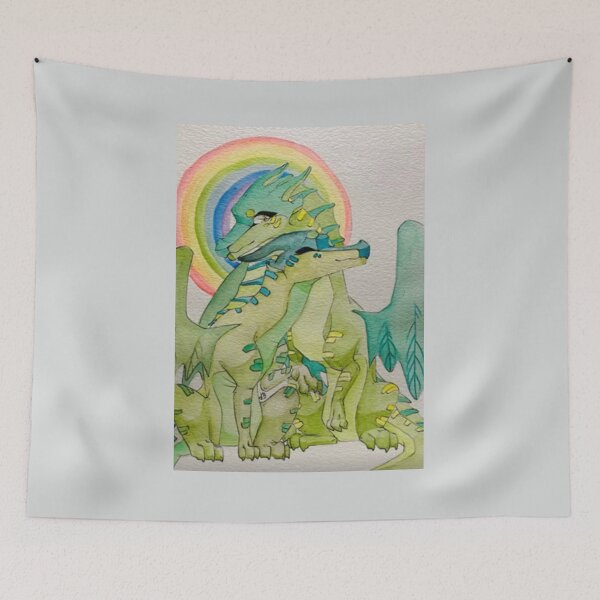 Item preview, Leaf Wing Dragons Hugging from Wings of Fire designed and sold by HBOriginalsArt.