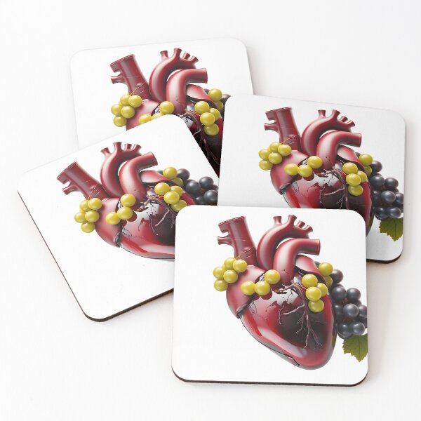 Item preview, Vintner's Heart: Anatomical Organ with Red Wine and Grapes designed and sold by Maldives-Art.