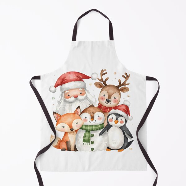 Item preview, Illustration of cute watercolor illustration of Christmas characters including Santa, snowman, fox, penguin, owl, deer designed and sold by PWDigitalArt.