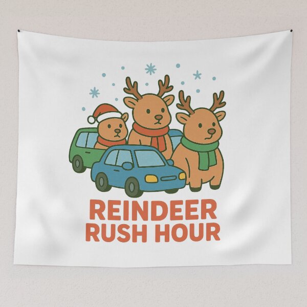 Item preview, Reindeer Rush Hour – Funny Christmas Cartoon Design designed and sold by B-M-Store.