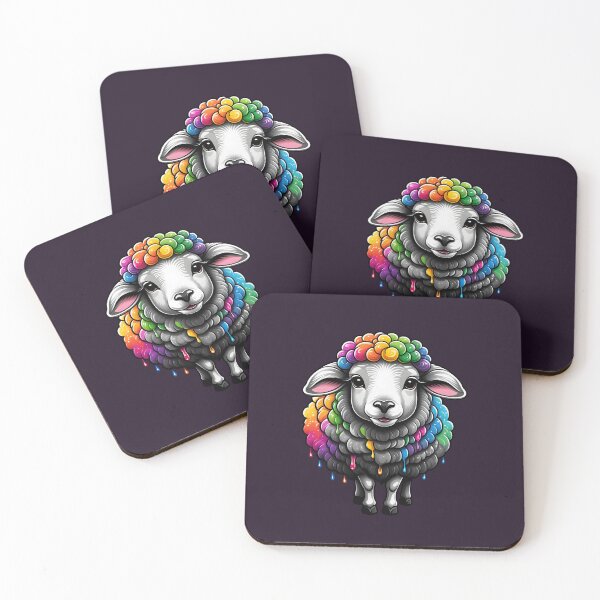 Item preview, watercolour splash colourful sheep Oversized  designed and sold by CuTeesdes.