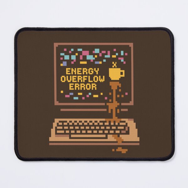 Item preview, Energy Overflow Error — Retro Coffee Glitch designed and sold by LevelUpCoffee.