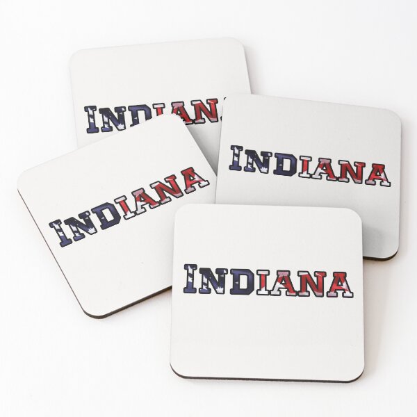 Item preview, Indiana USA Flag Typography – Patriotic Stars and Stripes American Pride Design designed and sold by Long Family Gifts.