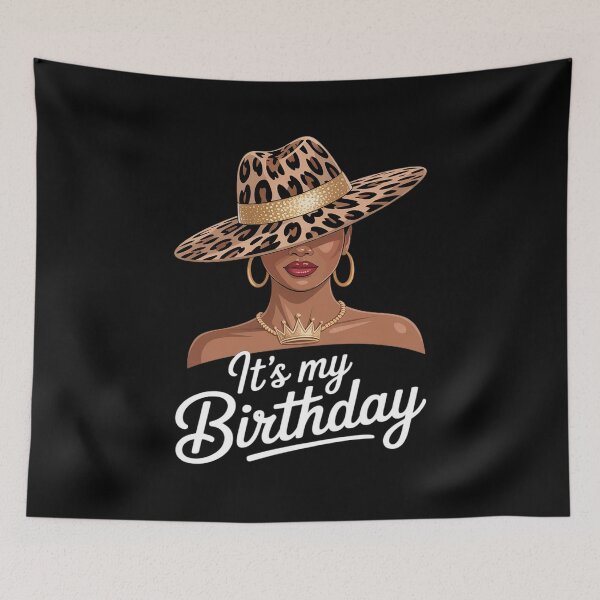 Item preview, African American Woman It's My Birthday Black Melanin Queen designed and sold by Idarmotar.