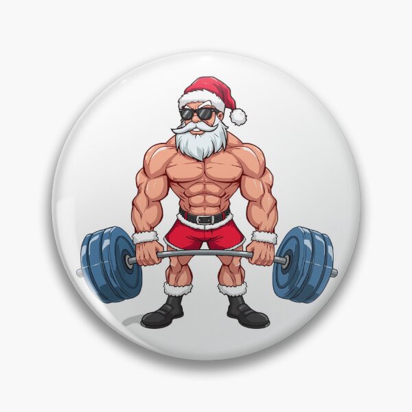 Item preview, Muscular Santa Claus Deadlift Cartoon – Strong Fitness Santa Bodybuilder Illustration designed and sold by PixelVibe782.